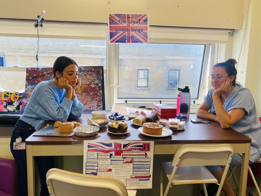 Staff enjoying the Great British Beige Off