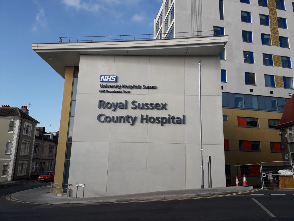Louisa Martindale Building hospital sign by Bristol Gate