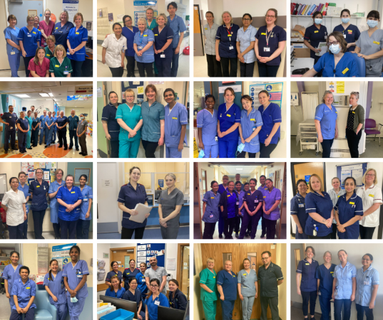 Collage of a range of nursing teams across the Trust