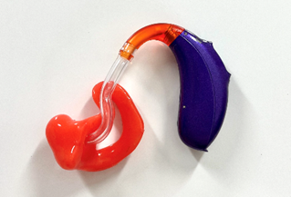 Photo of a child hearing aid