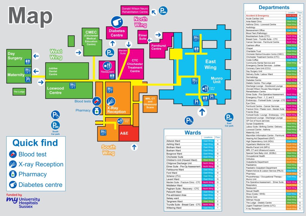 Map of St Richard's Hospital