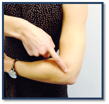 image showing location of elbow soft tissue injury