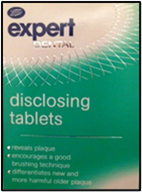 An image of disclosing tablets. 