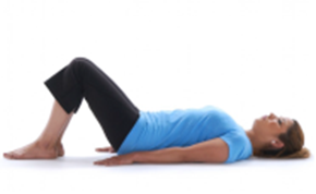 Lying on your back with your knees bent