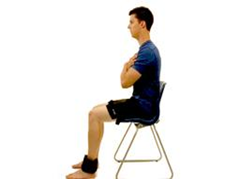 Marching on the spot whilst sitting on a chair