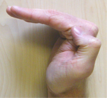knuckle bends, Bend the Knuckle joints of all your fingers down as shown. Keep the other finger joints straight. You can do both hands at the same time.