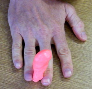 hand squeezes using your fingers with putty.