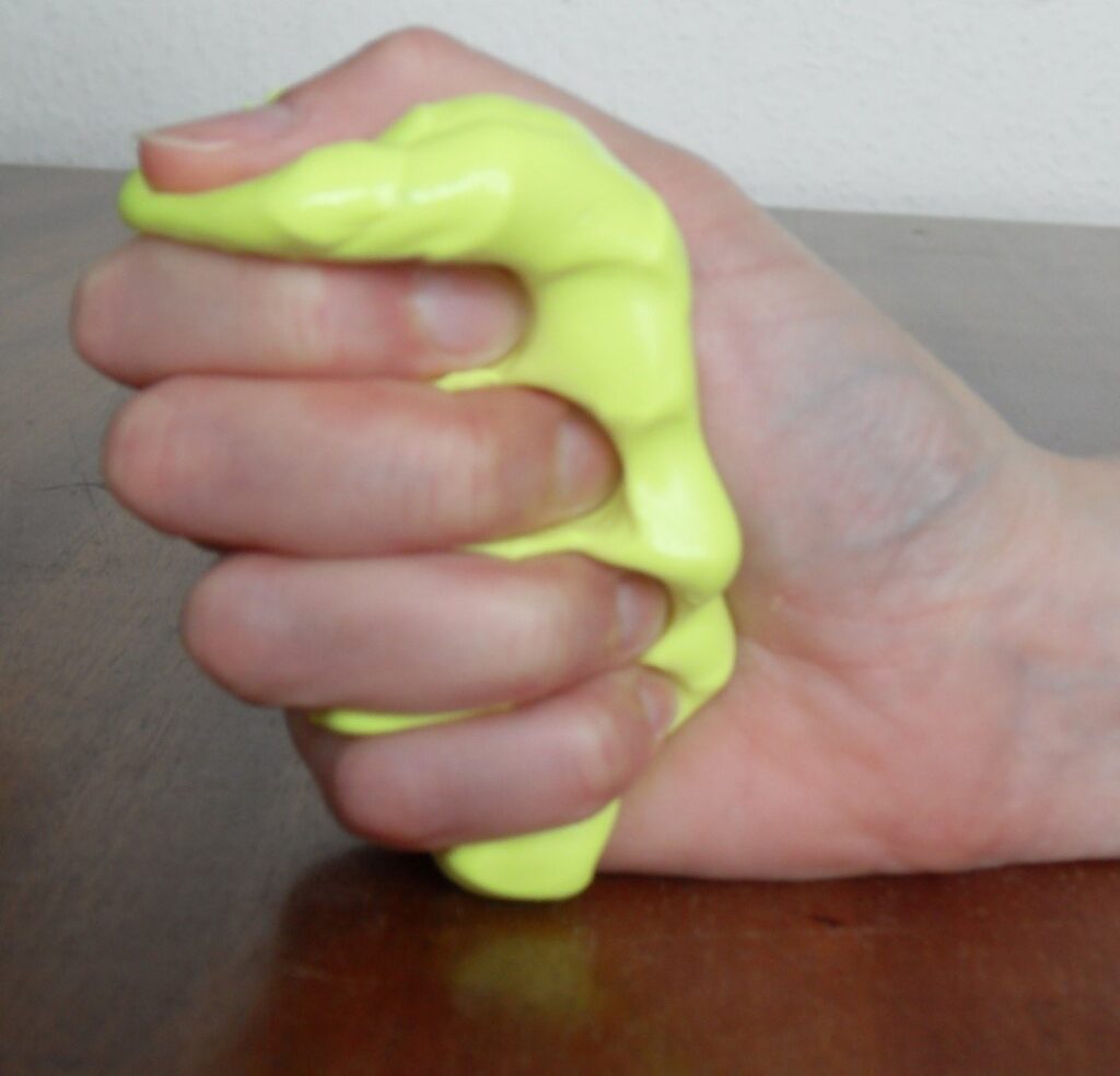 Squeezing sponge ball or putty using your whole hand