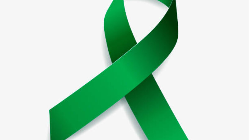 Green ribbon for Mental Health Awareness Week