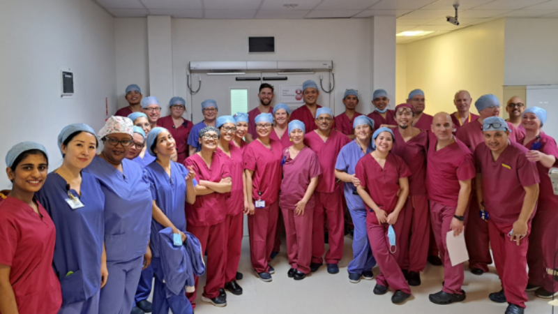 Team gathered in the theatre